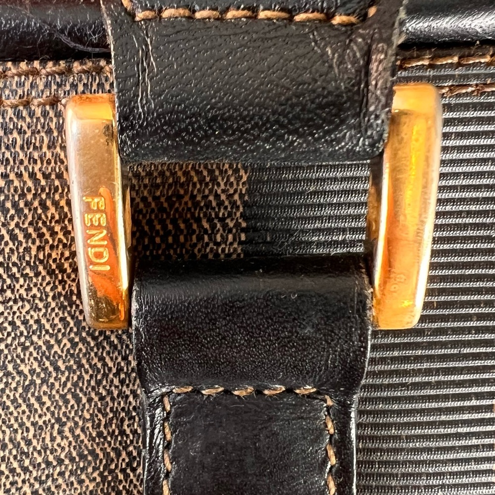 Fendi Black and Tan Striped Satchel - Picture 11 of 15